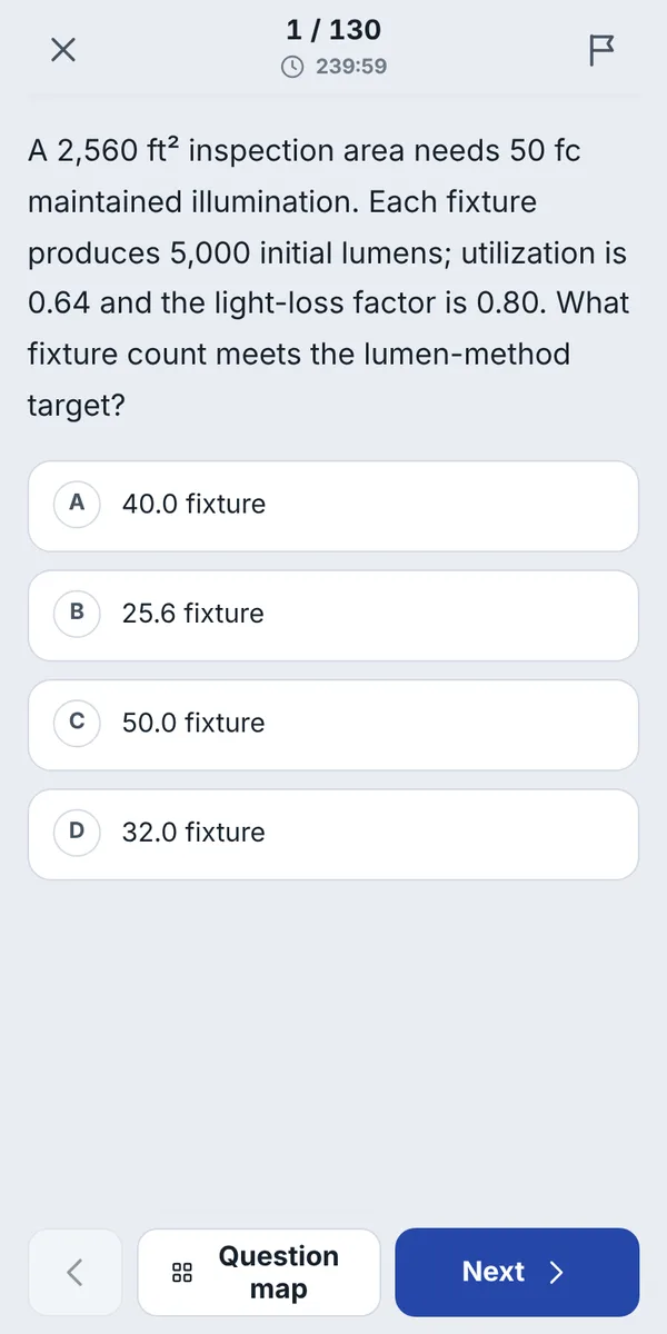 Practice exam with a 240-minute timer